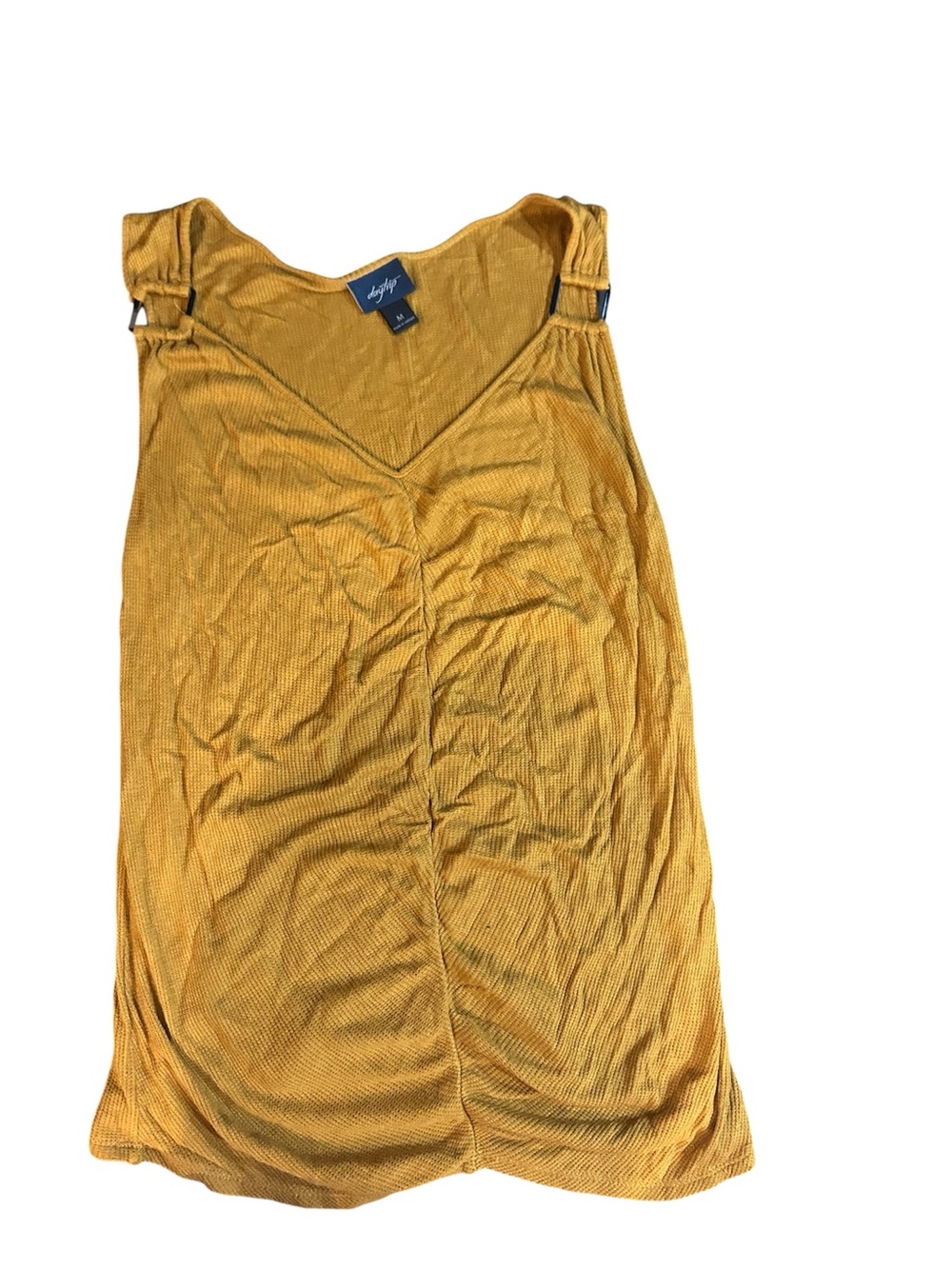 Lush mustard Yellow V-Neck Tank with gold metal